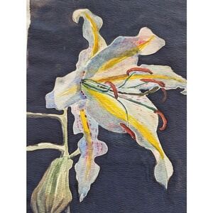 Vtg Still Life Watercolor 10x16 Flower Lilie Signed Teri Banas Minimalist Moody